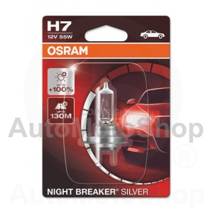  +100% NIGHT BREAKER Auto Spuldze H7 55W 12V PX26d Osram O64210NBS01B